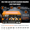 PZ.P 12V 24V Manual Battery Charger Maintainer, 0 to 15A, Desulfator, Orange