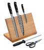 HENCKELS COMPASS DAMASCUS 6-PC MAGNETIC EASEL DAMASCUS KNIFE SET - SILVER