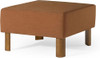 Maven Lane Lena Contemporary Large Square Upholstered Ottoman - Refined Brown