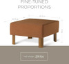 Maven Lane Lena Contemporary Large Square Upholstered Ottoman - Refined Brown