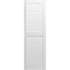 EKENA MILLWORK LIFETIME VINYL TOP CENTER MULLION OPEN LOUVER SHUTTERS - WHITE