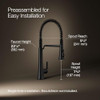 KOHLER TONE SEMI PROFESSIONAL SINK FAUCET PRE-RINSE KITCHEN FAUCET - BLACK