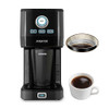 AVIGATOR SINGLE SERVE COFFEE MAKER, 11OZ TRAVEL MUG STAINLESS STEEL - BLACK