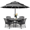 ABCCANOPY Solar Led Patio Umbrellas 3-Tiers 11FT (Dark Gray)