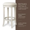 MAVEN LANE ROUND BACKLESS SWIVEL KITCHEN COUNTER STOOL 26"H, WHITE OAK