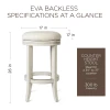 MAVEN LANE ROUND BACKLESS SWIVEL KITCHEN COUNTER STOOL 26"H, WHITE OAK