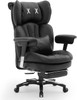 EFOMAO ERGONOMIC OFFICE CHAIR 180KG CAPACITY, PU LEATHER,LUMBAR SUPPORT - BLACK