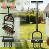 YACONA MANUAL LAWN AERATOR TOOL, GRASS AERATOR WITH PADDED T-HANDLE - BLACK