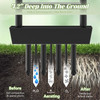YACONA MANUAL LAWN AERATOR TOOL, GRASS AERATOR WITH PADDED T-HANDLE - BLACK