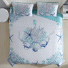 CARIBBEAN JOE COASTAL 3-PIECE QUILT SET, KING, BEACH DELIGHT AQUA
