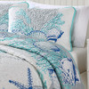 CARIBBEAN JOE COASTAL 3-PIECE QUILT SET, KING, BEACH DELIGHT AQUA