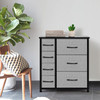 AZL1 LIFE CONCEPT VERTICAL DRESSER TOWER STEEL FRAME WOOD TOP - BLACK/GRAY