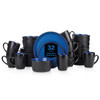 STONE LAIN ALBIE STONEWARE 32-PIECE MODERN DINNERWARE SET - BLUE AND BLACK