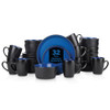 STONE LAIN ALBIE STONEWARE 32-PIECE MODERN DINNERWARE SET - BLUE AND BLACK