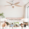 Newday Solid Wood 60 Inch Ceiling Fan with LED Light & Remote Control
