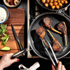 HEXCLAD 14 INCH HYBRID NONSTICK FRYING PAN STAY-COOL HANDLE ALL COOKTOPS SILVER