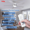 TCL 52" CEILING FAN LIGHTS FLUSH MOUNT, 5 BLADE LOW PROFILE 6 SPEEDS DC - SILVER