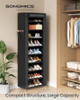 SONGMICS 10-TIER SHOES RACK WITH DUSTPROOF COVER, 28 X 48 X 160 CM - BLACK