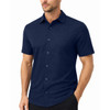JAMES TAYLOR GALAXY SHORT SLEEVE KNIT BUTTON DOWN SHIRT - SIZE: XL - NAVY New