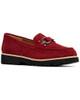 DONALD PLINER CLIO LEATHER LOAFER - SIZE: WOMEN 8 - CRANBERRY