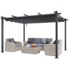 VEVOR 10'X13' OUTDOOR RETRACTABLE PERGOLA WITH CANOPY ALUMINUM PERGOLA - GRAY New