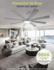 VACZON 72" Ceiling Fans Remote Lights Dimmable Reversible DC Motor - Nickel Wood