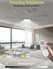 VACZON 72" Ceiling Fans Remote Lights Dimmable Reversible DC Motor - Nickel Wood