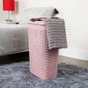MIND READER SLIM LAUNDRY HAMPER LID 40L BASKET NARROW TAPERED SET OF 2 - PINK