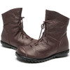 CLARSUNNY WOMEN'S LEATHER CASUAL SOFT FLAT BOOTS SIZE 6.5 BROWN