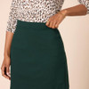 AMAZON ESSENTIALS WOMEN'S PONTE PULL-ON MINI LENGTH A-LINE SKIRT  - DARK GREEN New