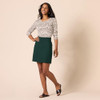 AMAZON ESSENTIALS WOMEN'S PONTE PULL-ON MINI LENGTH A-LINE SKIRT  - DARK GREEN New