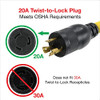 Clear Power 20Amp 2ft Short 3 Outlet Extra Heavy Duty Generator Extension Cord New