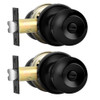 PROBRICO ROUND BALL STYLE PRIVACY DOOR LOCKS FLAT BLACK INTERIOR 2 PACK - BLACK New