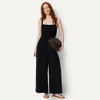 AMAZON ESSENTIALS WOMEN'S SQUARE NECK WIDE LEG SLEEVELESS JUMPSUIT - 2XL - BLACK New