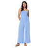 AMAZON ESSENTIALS WOMEN'S JUMPSUIT 2XL - BLUE BEIGE DITSY FLOWER New