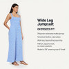 AMAZON ESSENTIALS WOMEN'S JUMPSUIT 2XL - BLUE BEIGE DITSY FLOWER New
