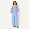 AMAZON ESSENTIALS WOMEN'S JUMPSUIT 2XL - BLUE BEIGE DITSY FLOWER New