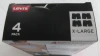 LEVI STRAUSS LEVI'S MEN'S BOXER BRIEFS 4 PACK COTTON - SIZE: MEN XL - BLACK New