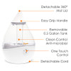 CRANE DROPLET ULTRASONIC SMALL AIR HUMIDIFIERS EE-5302CW - CLEAR AND WHITE