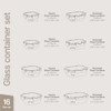 BAKKEN BOROSILICATE GLASS STORAGE 16 PIECES BPA-FREE GRAY EMPGFCL448GY - GRAY New