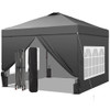 GDY 10x10 Pop Up Canopy Tent 4 Sidewalls Easy Set up OB-GZ044 Grey
