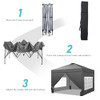GDY 10x10 Pop Up Canopy Tent 4 Sidewalls Easy Set up OB-GZ044 Grey