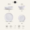 Stone Lain Lauren Stoneware Rustic Plates and Bowls Set - Off White