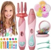 GEYIIE LITTLE PRINCESS SALON SET WITH BEADS DIY HAIR STYLING TOOLS - PINK