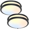 TOBUSA 30W FLUSH MOUNT CEILING LIGHTS BLACK 10INCH LED CEILING 2PACK - BLACK