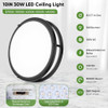 TOBUSA 30W FLUSH MOUNT CEILING LIGHTS BLACK 10INCH LED CEILING 2PACK - BLACK