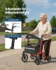 TILLPAST ALL TERRAIN FOLDING ROLLATOR WALKER FOR SENIORS WITH SEAT - RED
