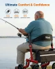 TILLPAST ALL TERRAIN FOLDING ROLLATOR WALKER FOR SENIORS WITH SEAT - RED