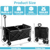 EXOVYN COLLAPSIBLE WAGON CART - FOLDING UTILITY 500LBS HEAVY DUTY (BLACK, 220L)