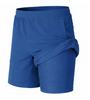 JUMP START 2 IN 1 STRETCH GYM RUNNING SHORTS WITH LINER - SIZE: MEN S - ROYAL New